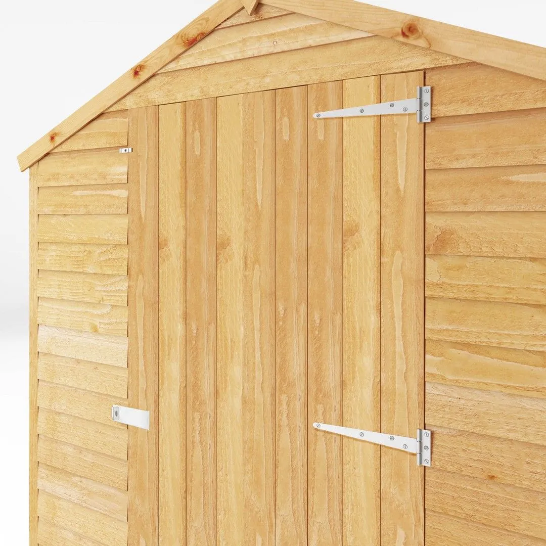 Mercia 8 x 6 Feet Single Door Overlap Apex Shed - L240.4 x W190.5 x H198.6 cm in Brown 5