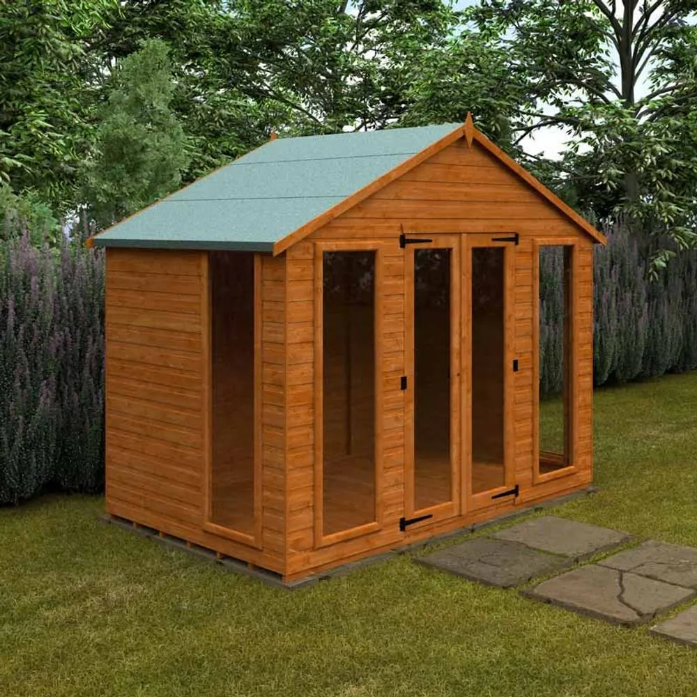 Buttercup Farm 6x10 Feet Contemporary Summerhouse 12mm Shed - L175xW295xH257.7 cm in Burnt Orange 2