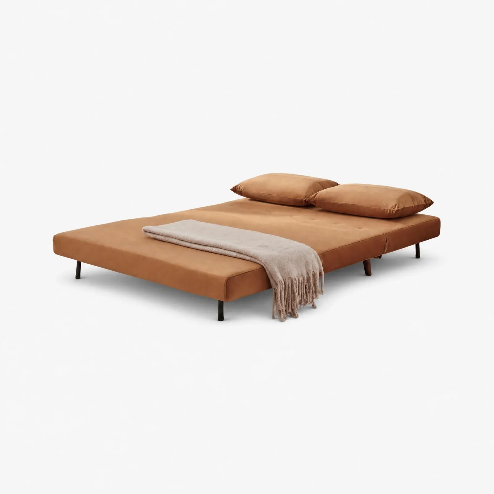 FurnitureboxUK Bobby Orange Velvet Double Folding Sofa Bed 3