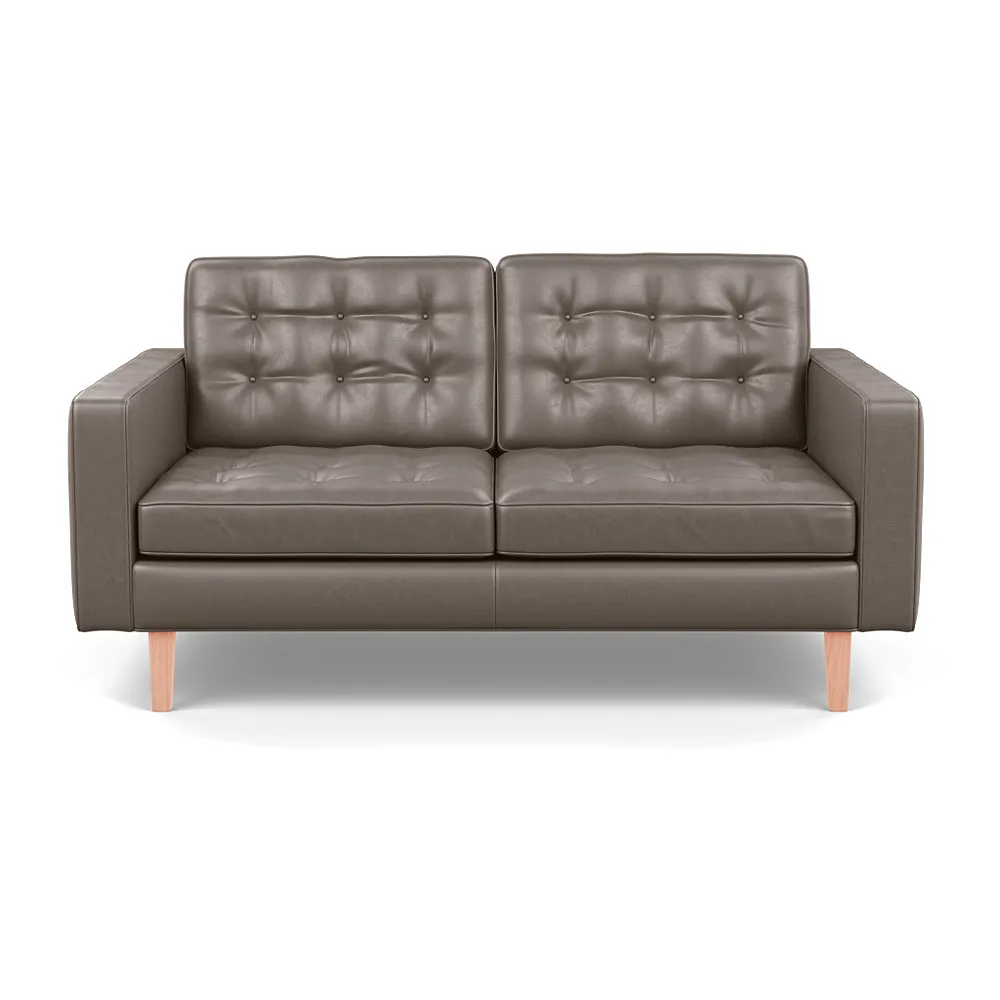 Heal's Hepburn 2 Seater Daino Leather Elephant Natural Feet 1