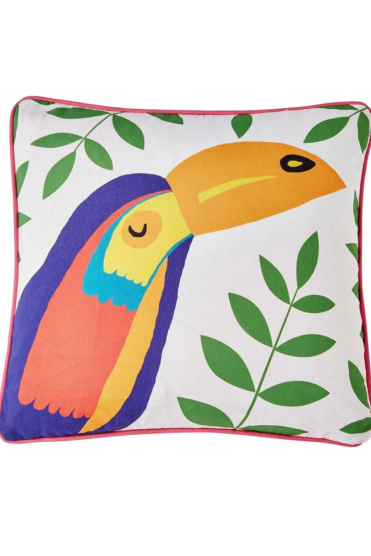 Fusion 'Tropical Flamingo' Outdoor Water & UV Resistant Garden Filled Bench Cushion in Pink 2