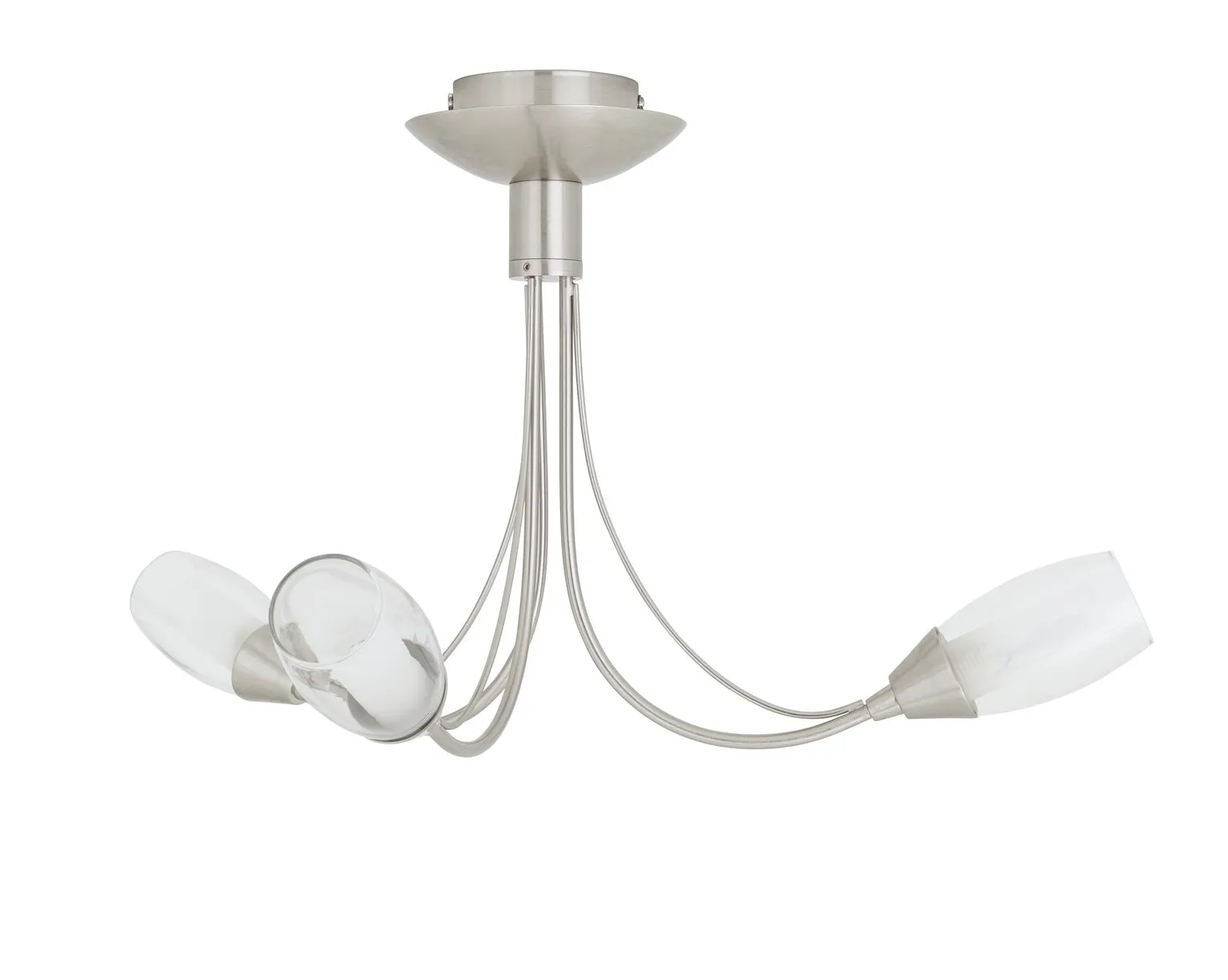 Argos Home Frosted Tulip Glass 3 Light Ceiling Light- Chrome