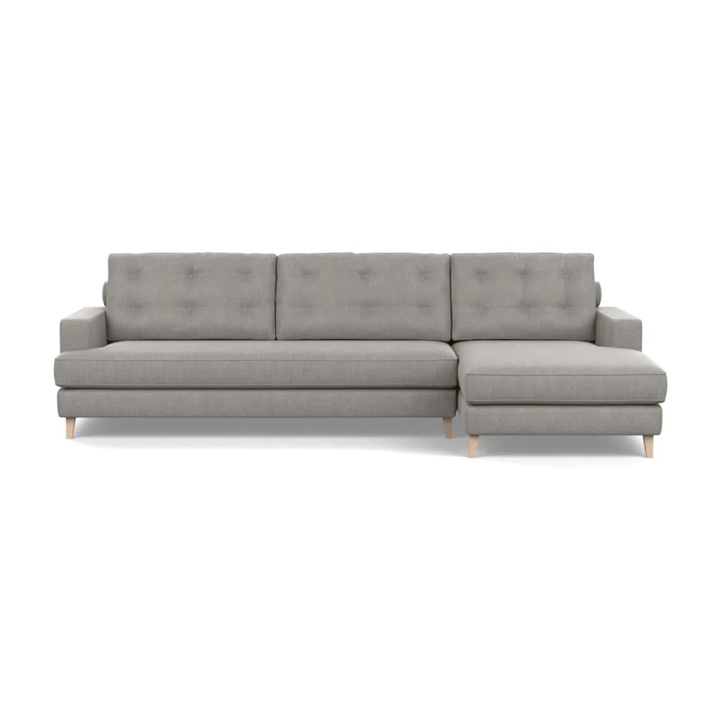 Heal's Mistral Right Hand Facing Corner Sofa Texture Pale Grey Natural Feet