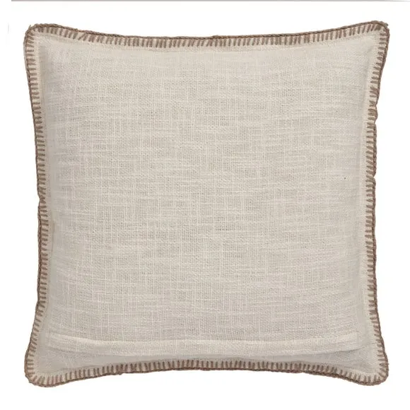 Blanket Stitch Textured Cotton Square Cushion Cover 4