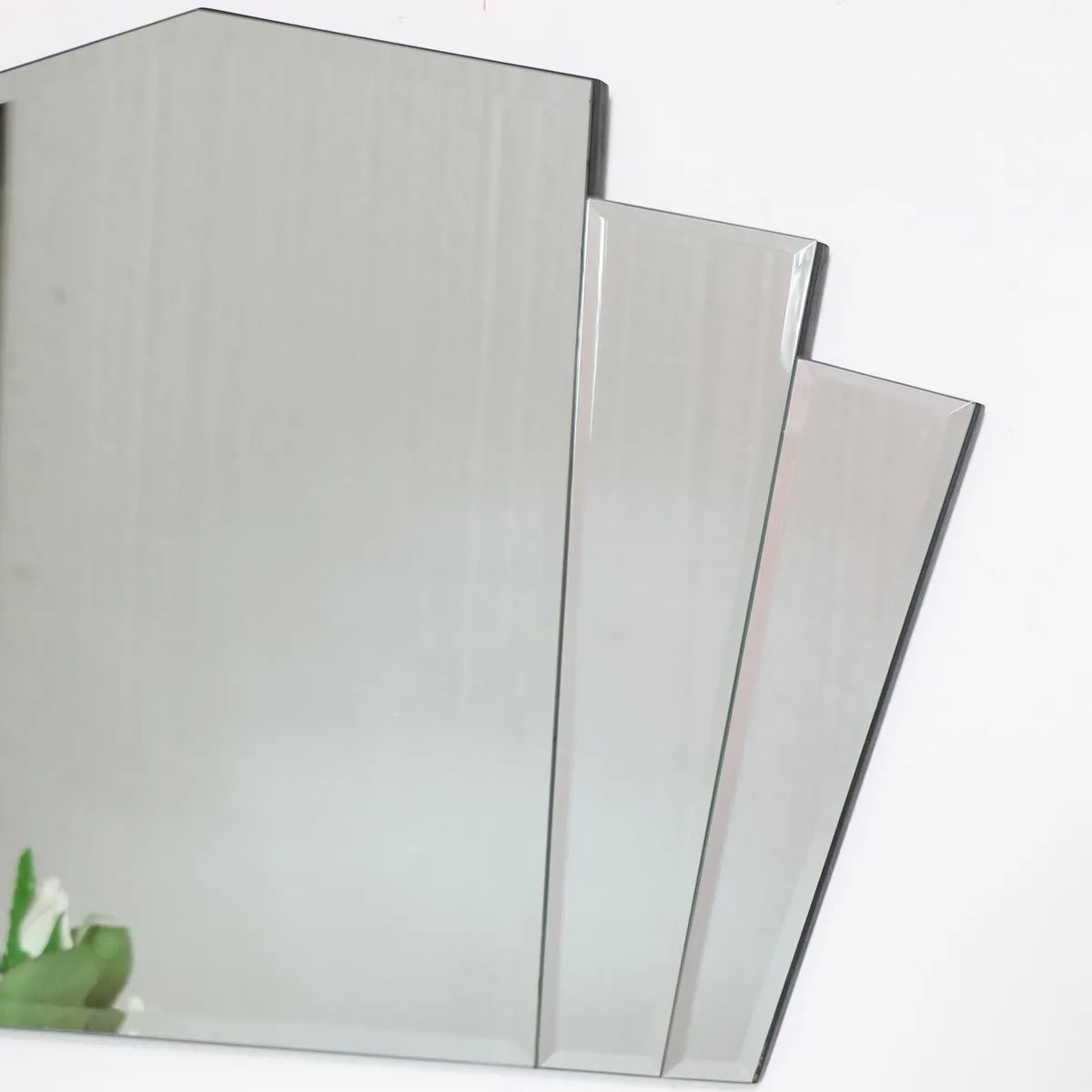 Melody Maison Art Deco Fan Frameless Wall Mirror 40cm X 60cm in Clear 5
