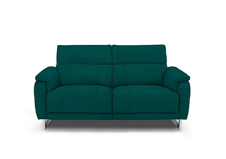 Moet 2 Seater Fabric Power Recliner Sofa with Telescopic Headrests - Opulence Teal