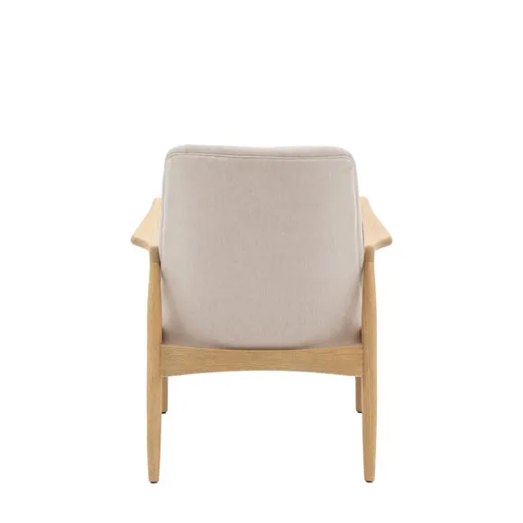 Callar Linen Wooden Arm Accent Chair 6