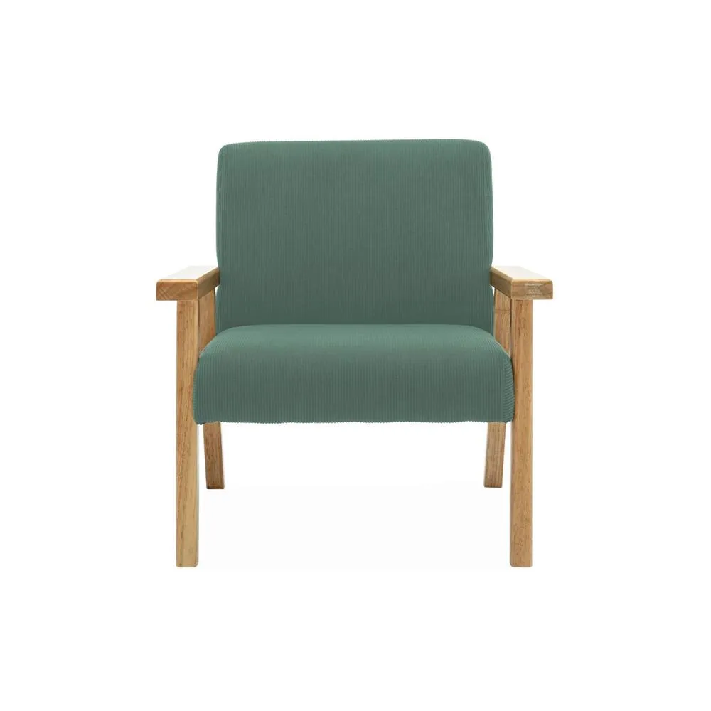 sweeek Children's scandi-style armchair, corduroy & rubberwood in Khaki 6