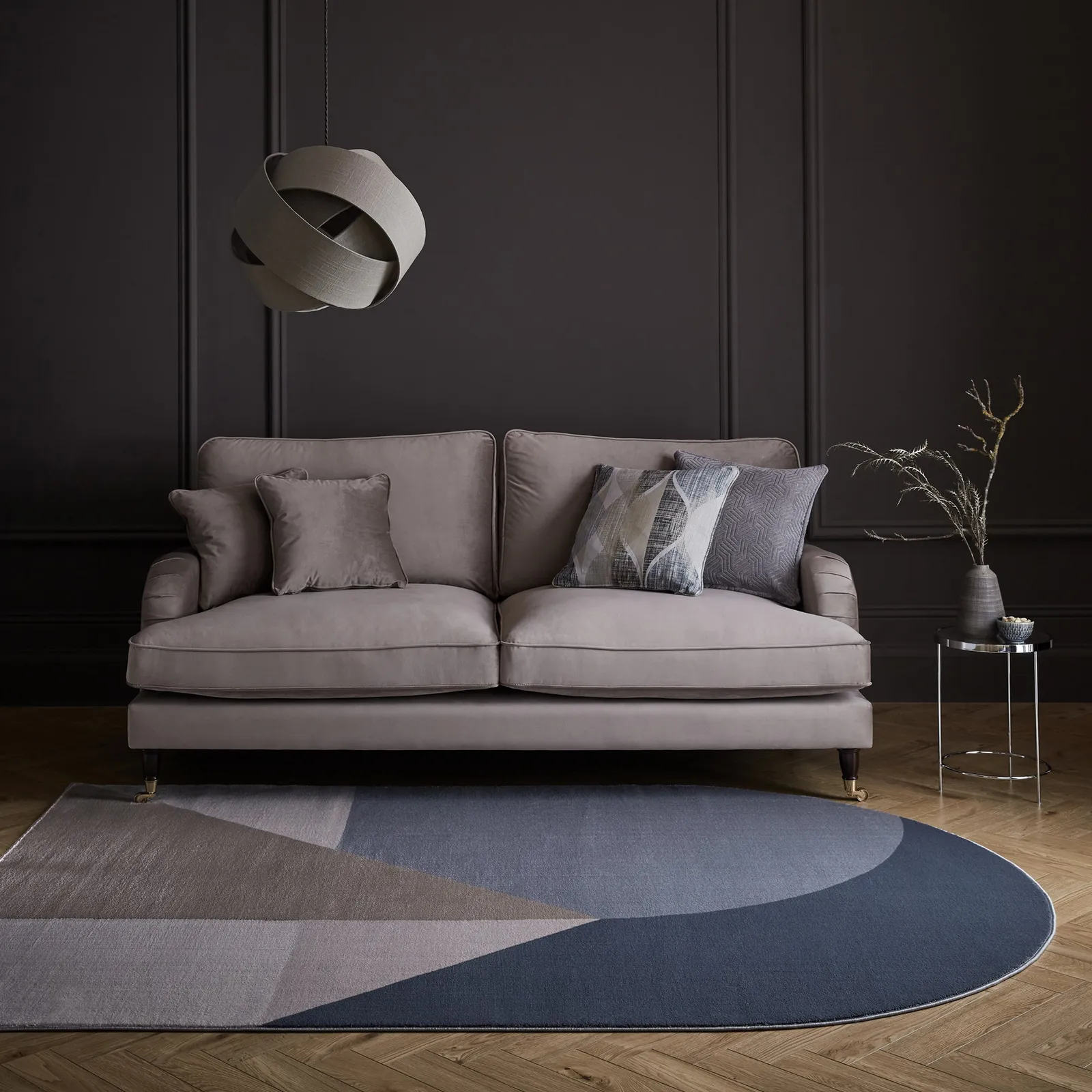 Gabriel Shaped Rug Blue and Brown