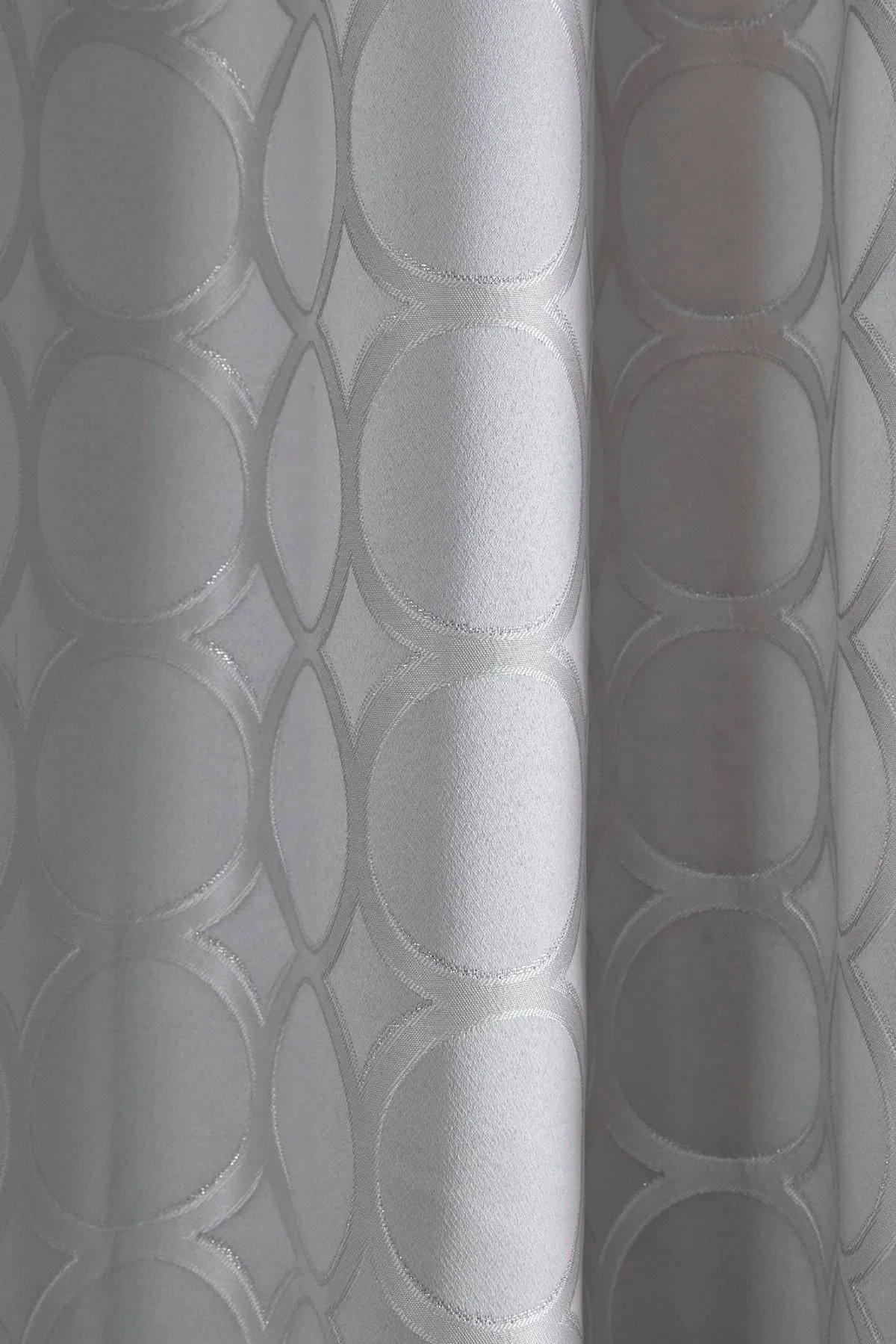 Appletree 'Cassina' Circular Patterned Pair of Eyelet Curtains in Silver 3