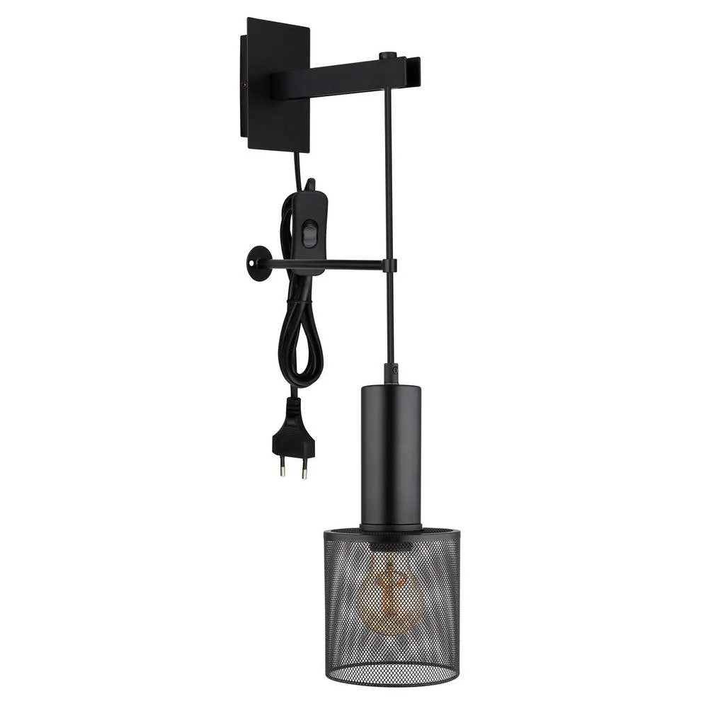 Netlighting Jedd 12cm Wall Lamp Matt Black 1x E27 2