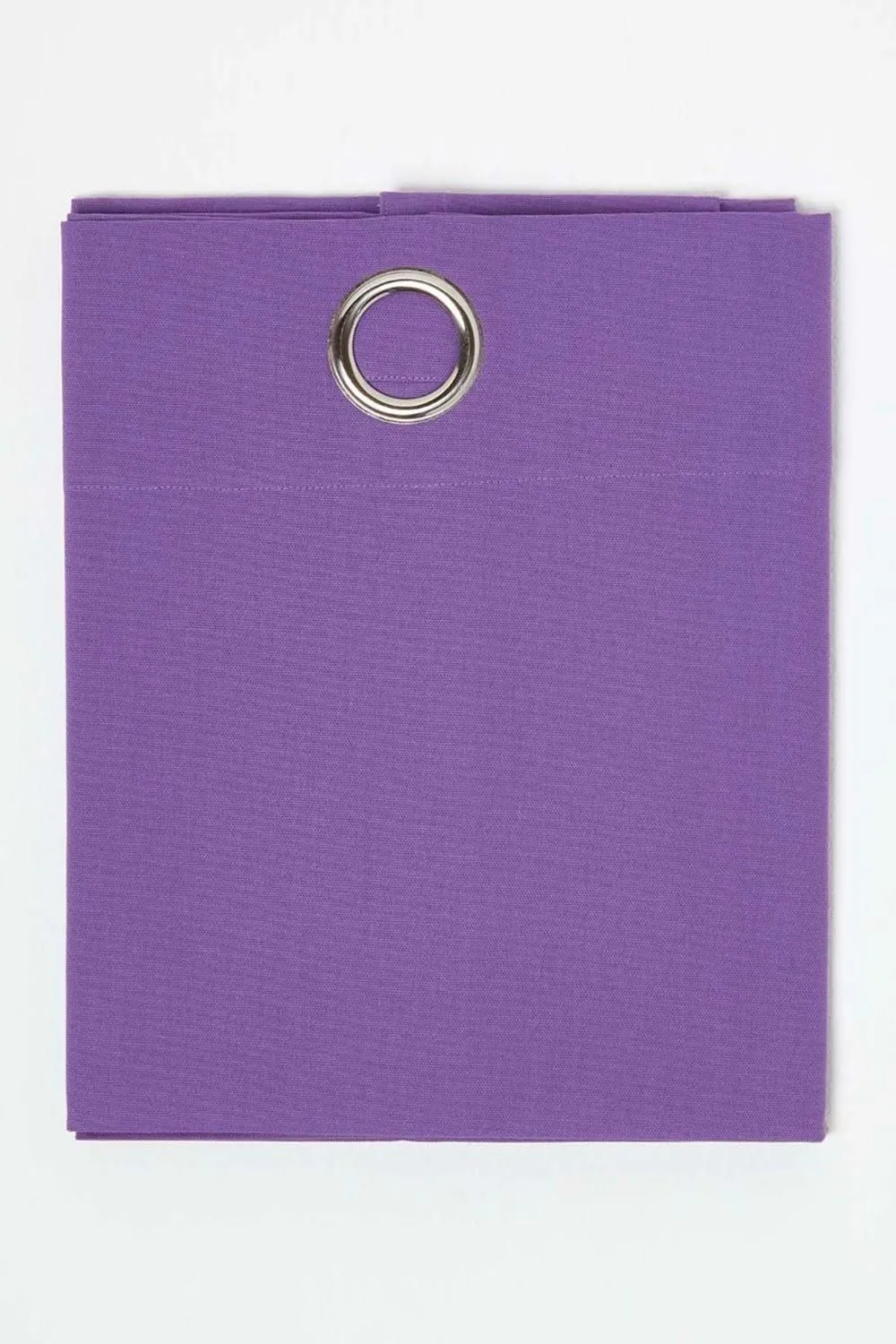 Homescapes Plain Cotton Ready Made Eyelet Curtain Pair in Purple 3