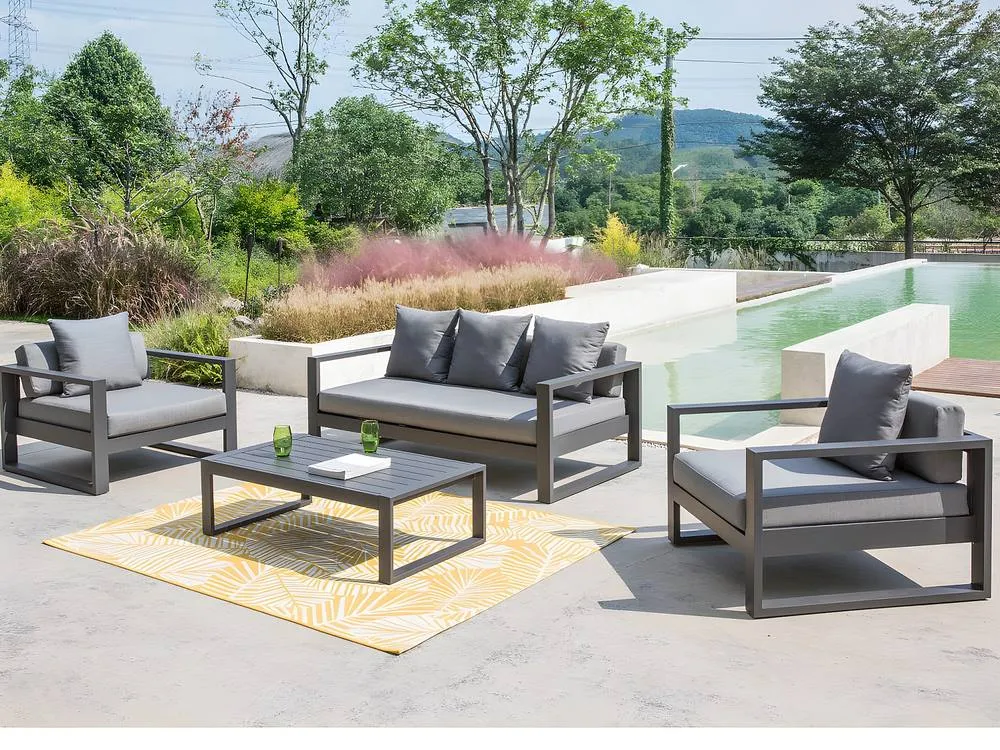 Vente-unique Anthracite Aluminium Garden Coffee Table - MOLOKAI in Dark Grey