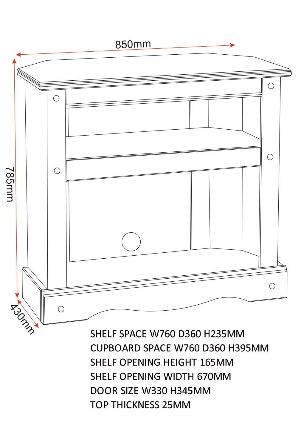Seconique Corona Corner TV Cabinet in Natural 6