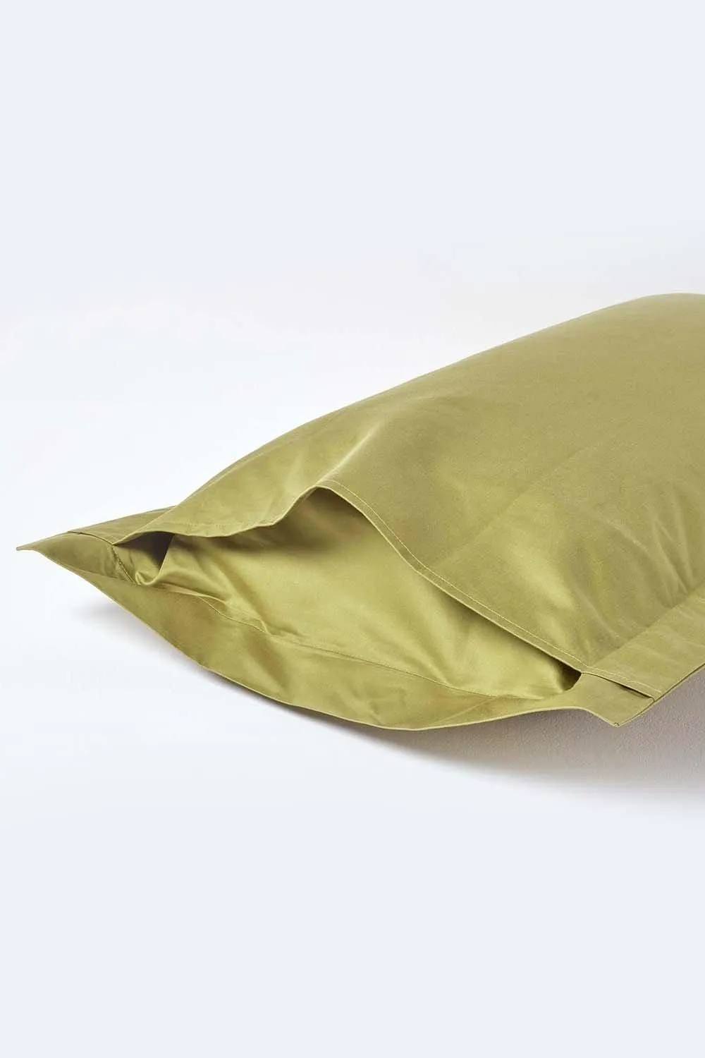 Homescapes Egyptian Cotton Oxford Pillowcase 1000 TC, King Size in Olive 3