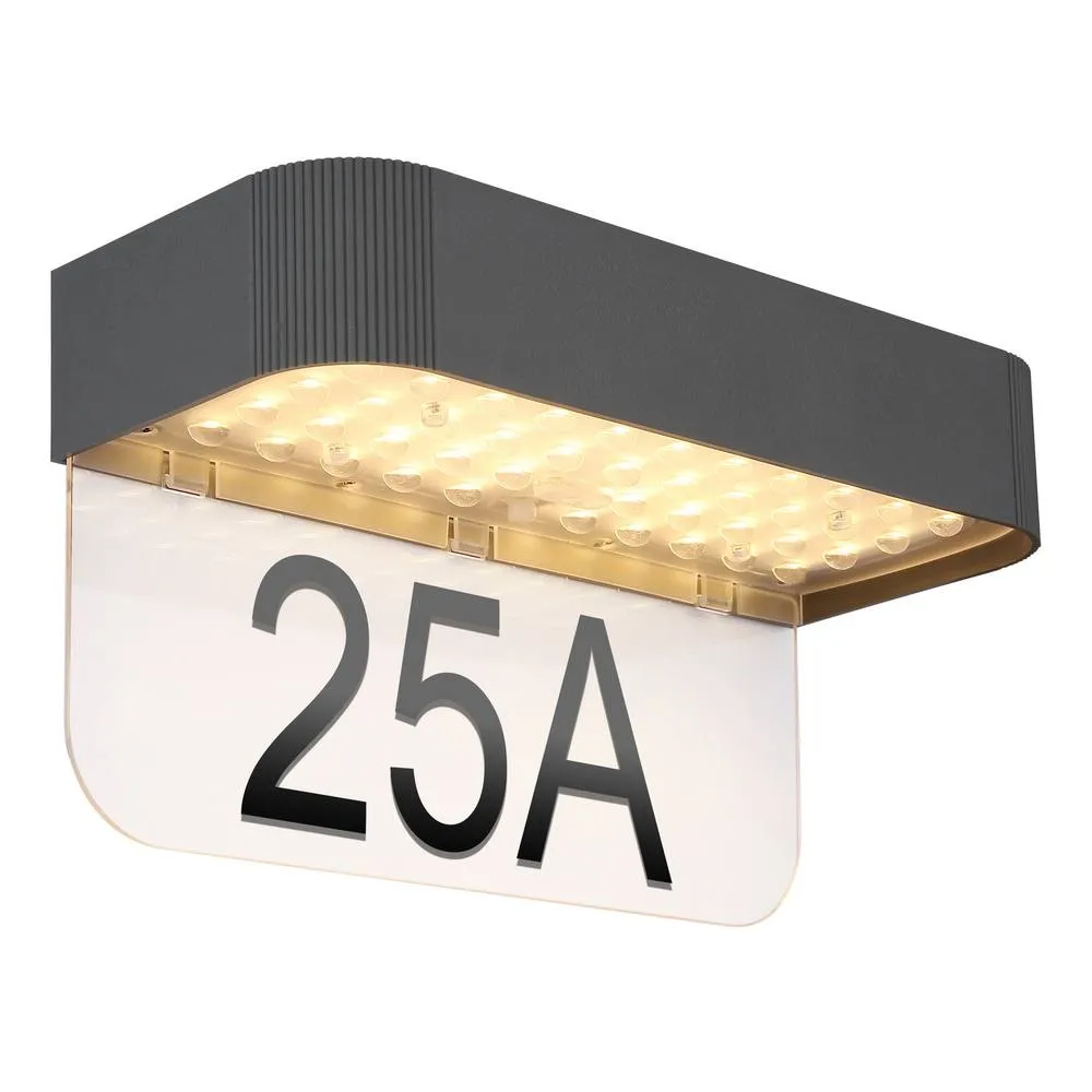Netlighting Numero Integrated LED Outdoor Wall Down Lamp Matt Grey 3000K