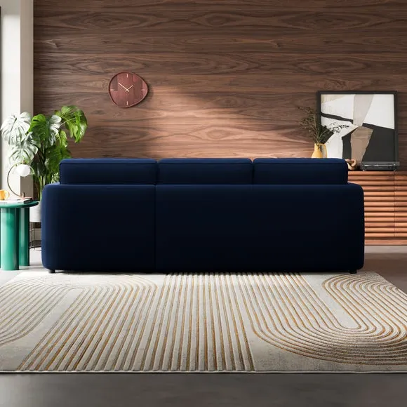 Zoe II Velvet Corner Chaise Sofa 2