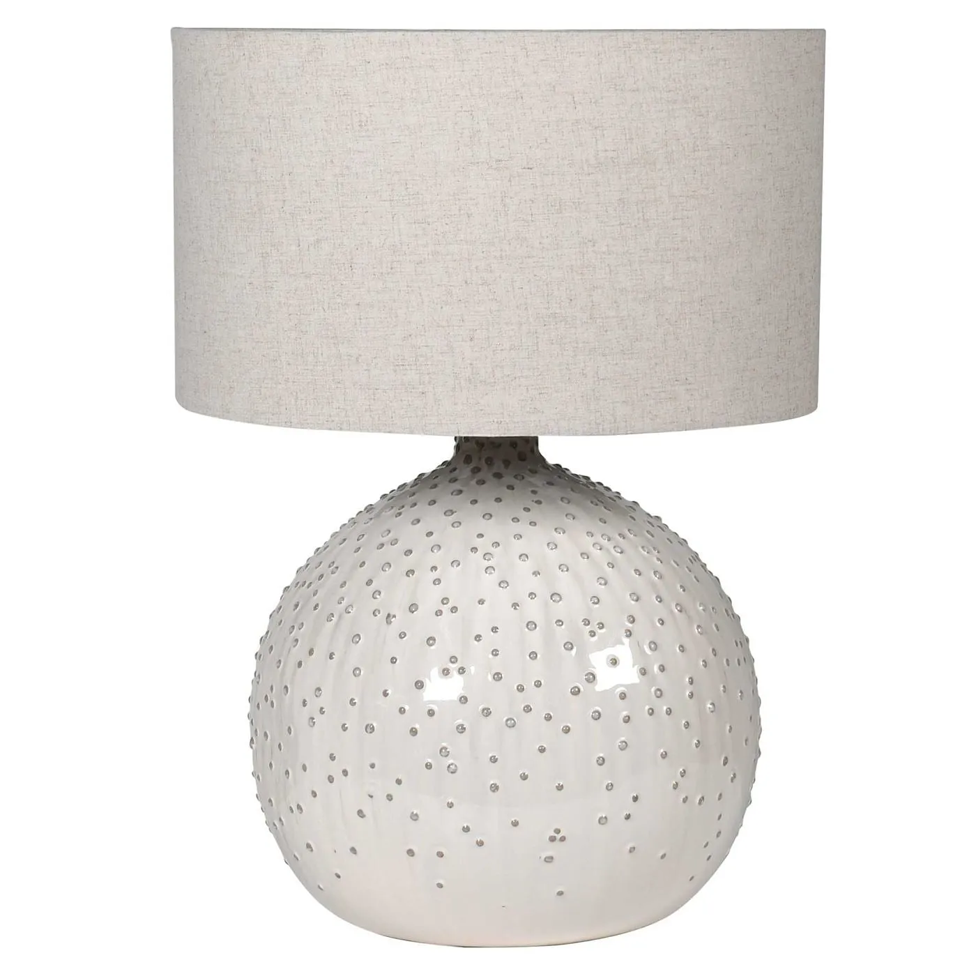 Cream Ceramic Dotted Table Lamp | Barker & Stonehouse 2
