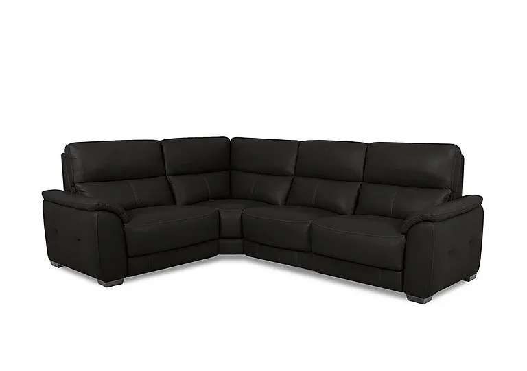Saffron Small Leather Left Hand Facing Corner Sofa