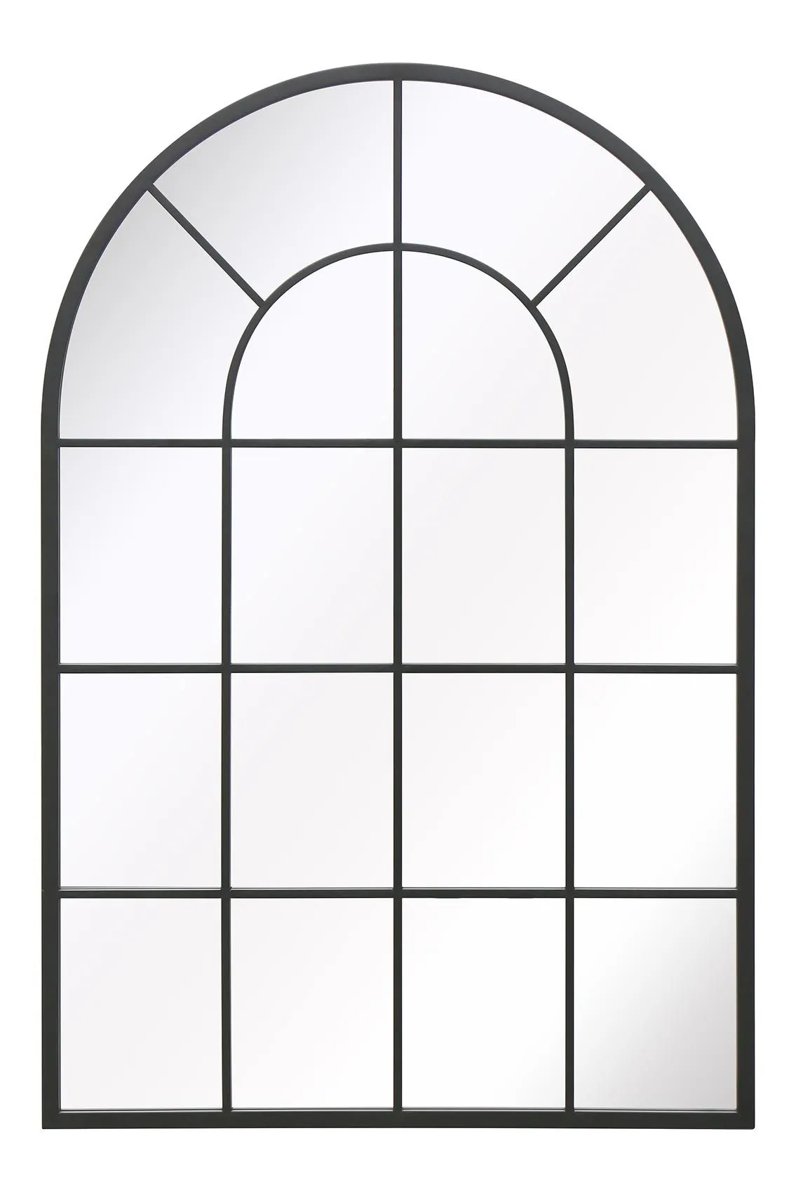 MirrorOutlet Black Framed Arched Window Garden Mirror 47"x31" 120x80CM 5
