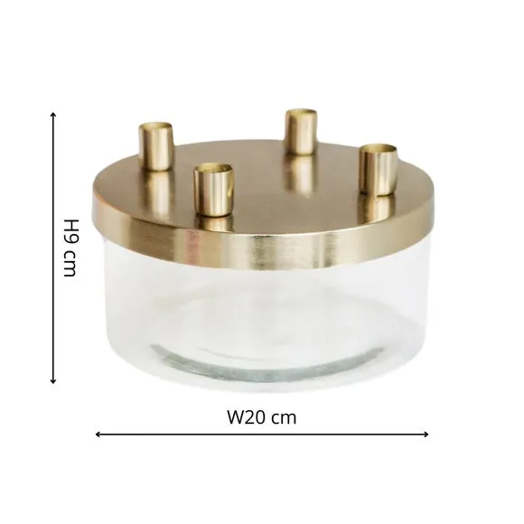 Metal Candlestick Holder with Glass Bowl 5
