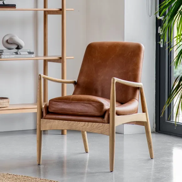 Callar Leather Chair With Arms