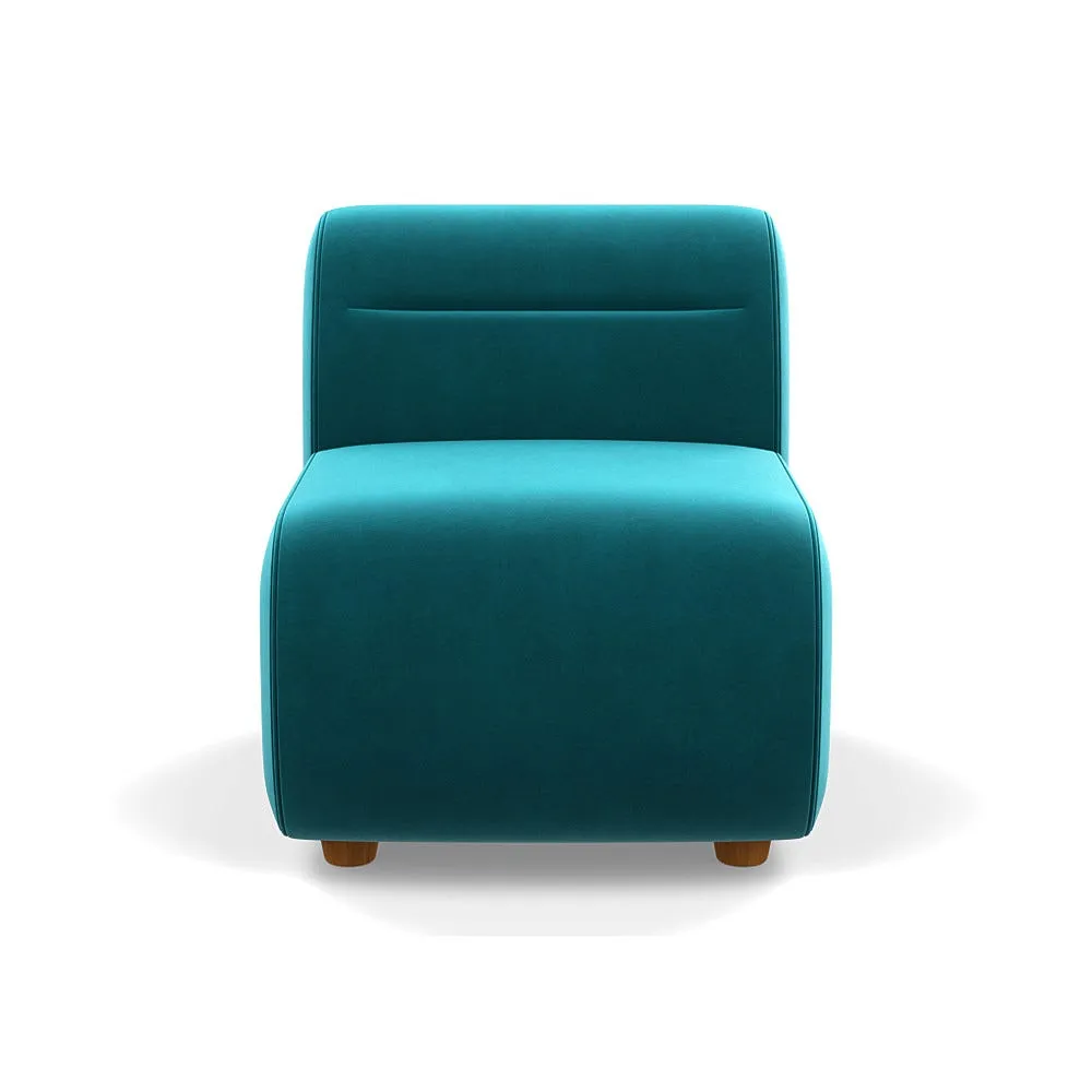 Heal's Lilli Small Single Module Smart Velvet Petrol Natural Beech Feet