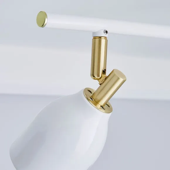 Clio 4 Light White Semi Flush Spotlight Bar 3