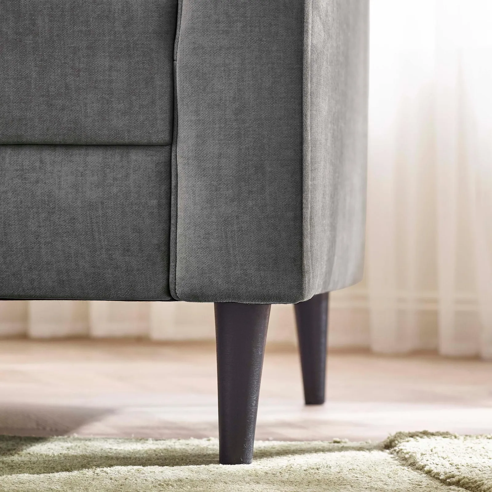 FurnitureboxUK Logan Fabric 2 Seater Sofa in Grey 6
