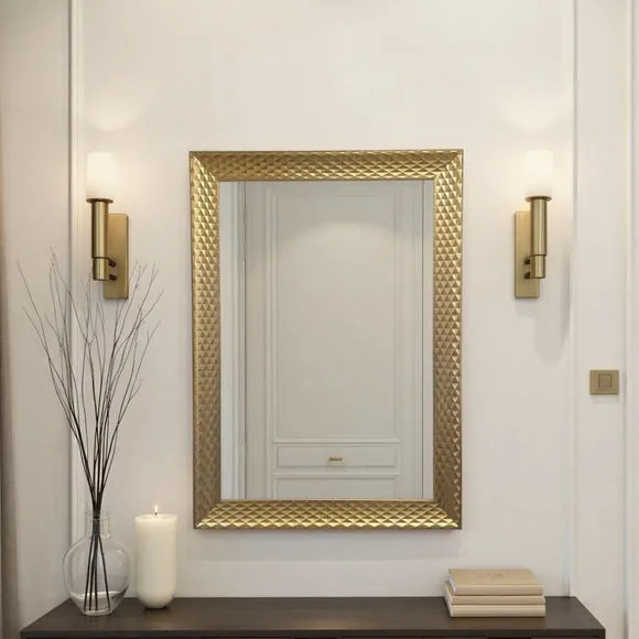 Yearn Diamont Framed Bevelled Rectangle Wall Mirror 1