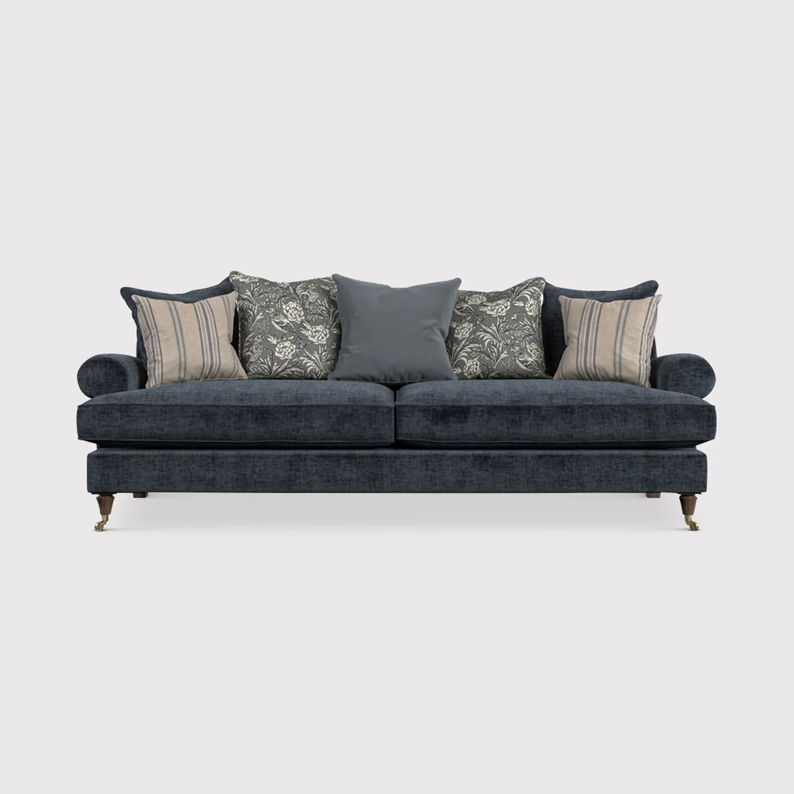 English Heritage Finch Large Sofa Pillow Back, Blue Fabric | Barker & Stonehouse 1