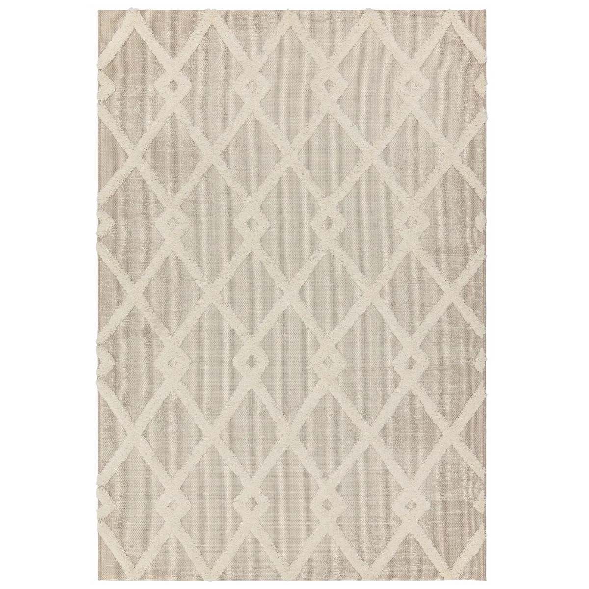 Tate Diamond Rug, Beige and Cream