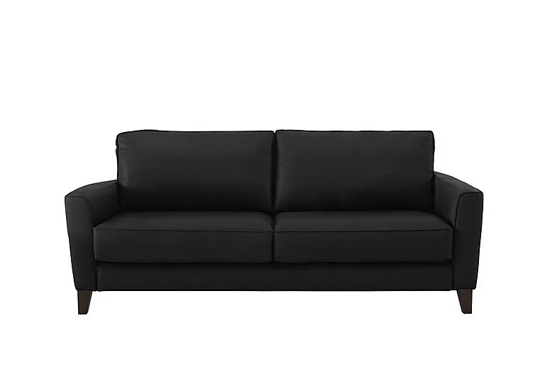 Brondby 3 Seater Leather Sofa - Classic Black