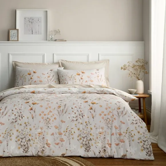 Watercoloured Floral Duvet Cover & Pillowcase Set 1