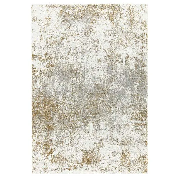 Dream Rug In Cream, Ochre And Grey - 17.5mm Pile - Machine Woven - W120 x D170cm
