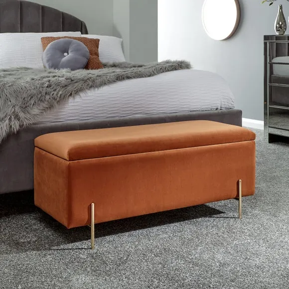 Mystica Velour Ottoman Storage Bench 1