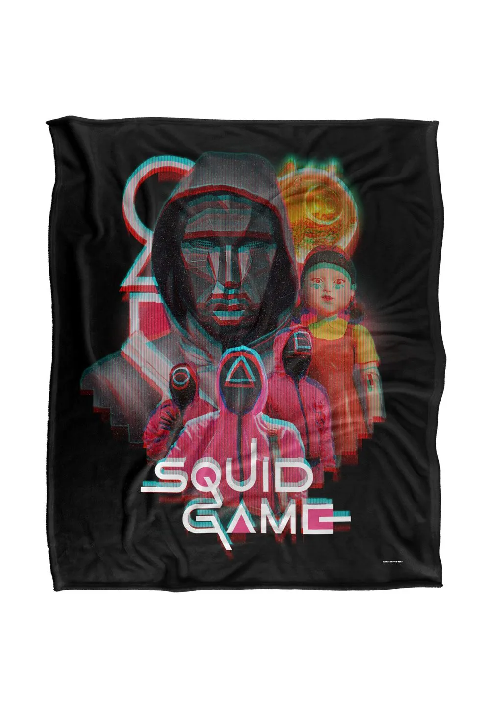 Netflix Squid Game Front Man & Guards Officially Licensed Silky Touch Super Soft Throw Blanket 152 x 127 cm in White