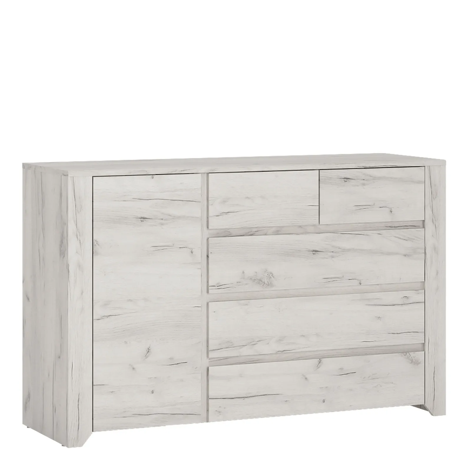 Furniture To Go Angel 1 Door 2+3 Drawer Chest in White