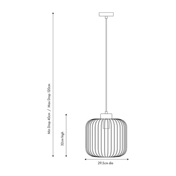 Dania Matt Black Metal Wire Pendant Light 5
