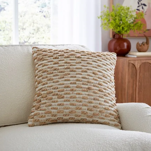 Jute Loop Striped Square Cushion