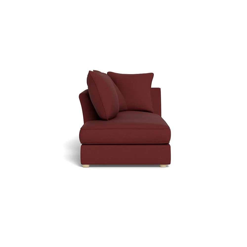 Heal's Tailor Left Hand Facing Chaise Unit Capelo Linen-Cotton Etruscan Red Natural Feet 1