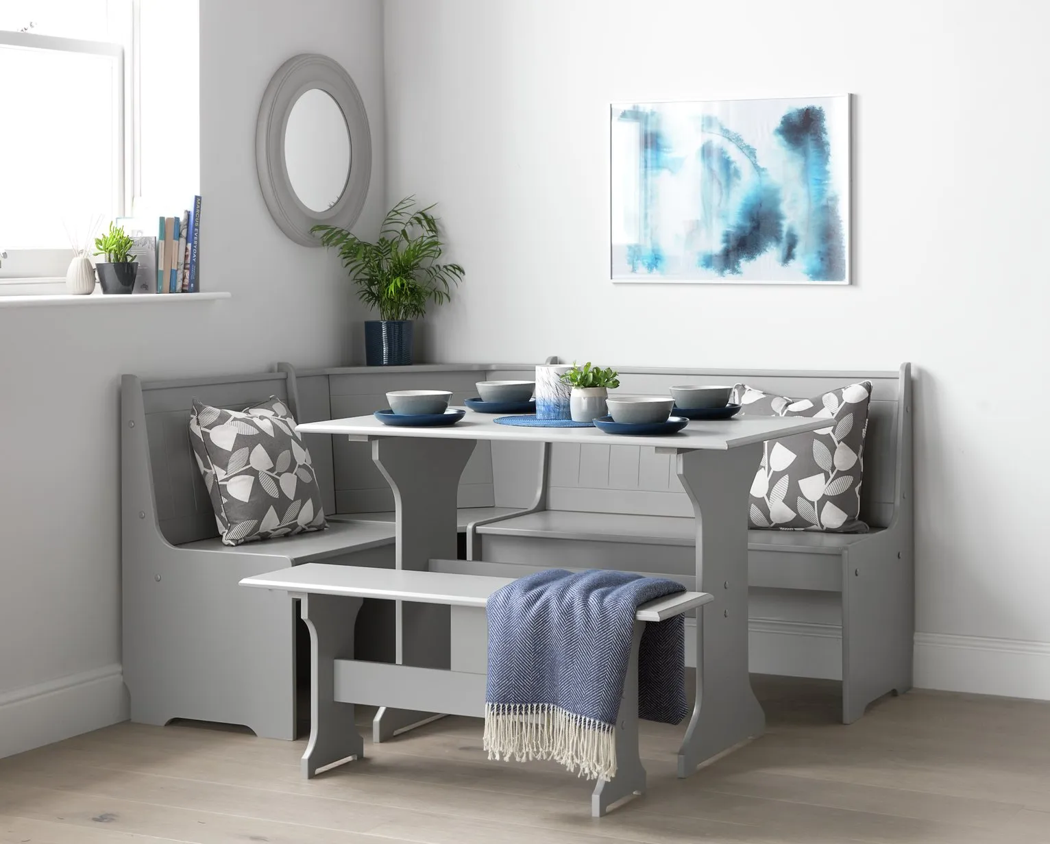 Argos Home Haversham Corner Dining Set & Bench - Grey