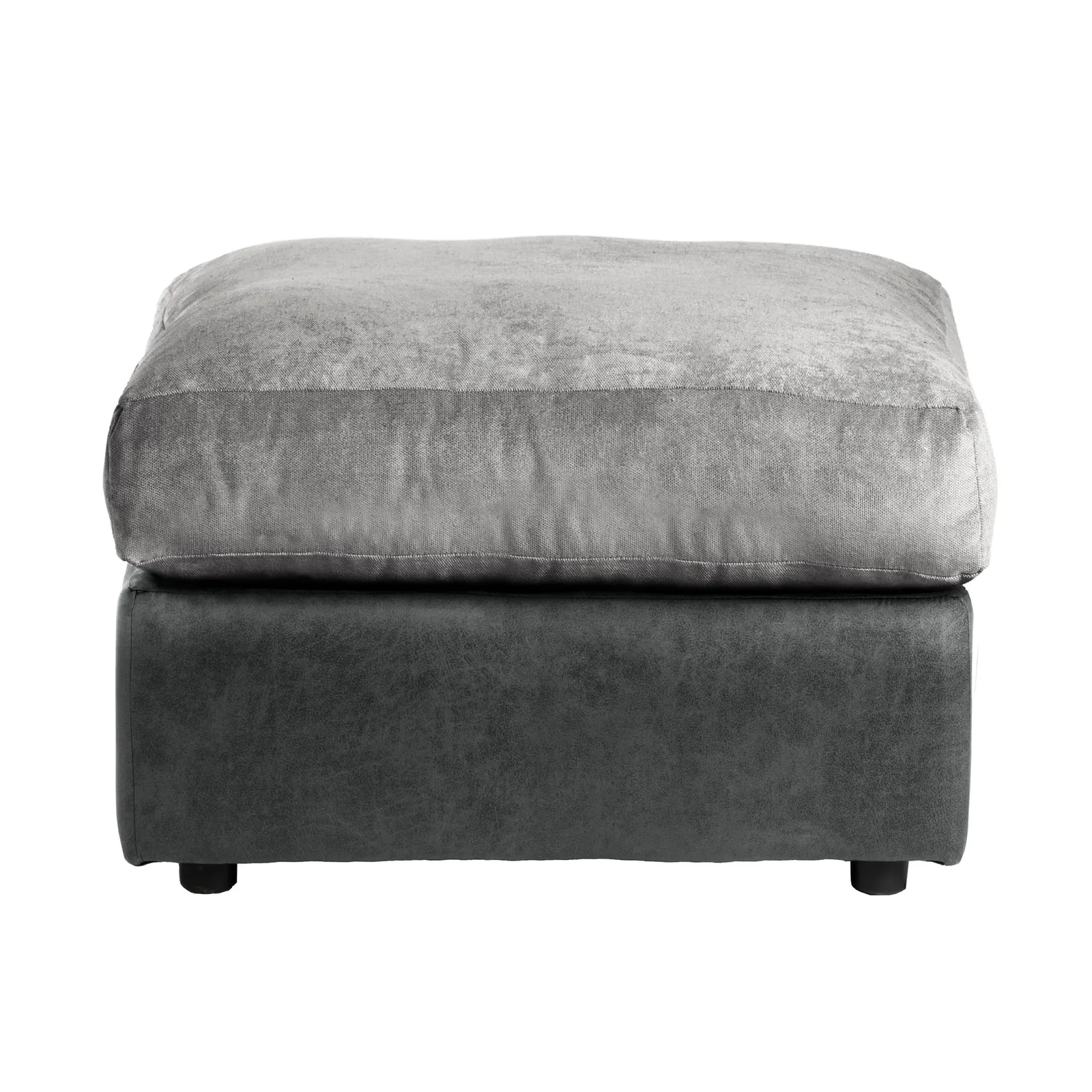 Blake Fabric Combo Footstool Grey