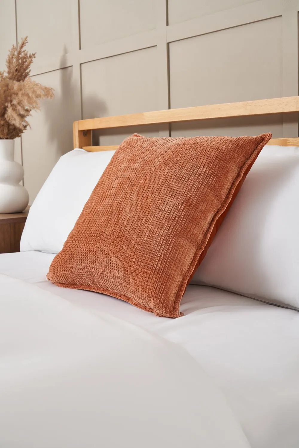 BHS Plain Cushion with Flange Edge in Terracotta 1