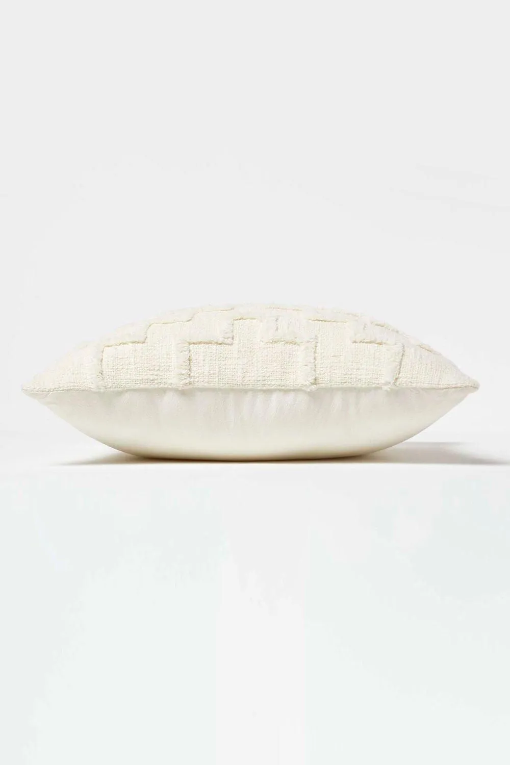 Homescapes Geometric Tufted Cotton Cushion in Natural 4
