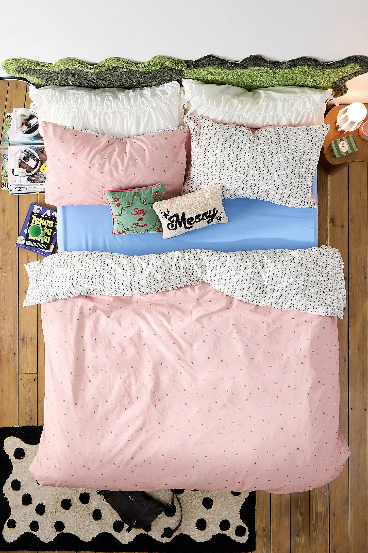 Stars & Stripes Reversible Duvet Set - Pink combo 2