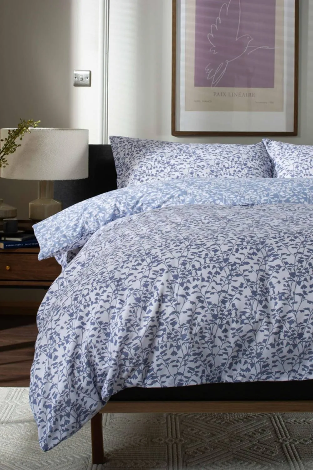 Deyongs Elsie Floral Printed Easy Care Cotton Duvet Set in Blue 2