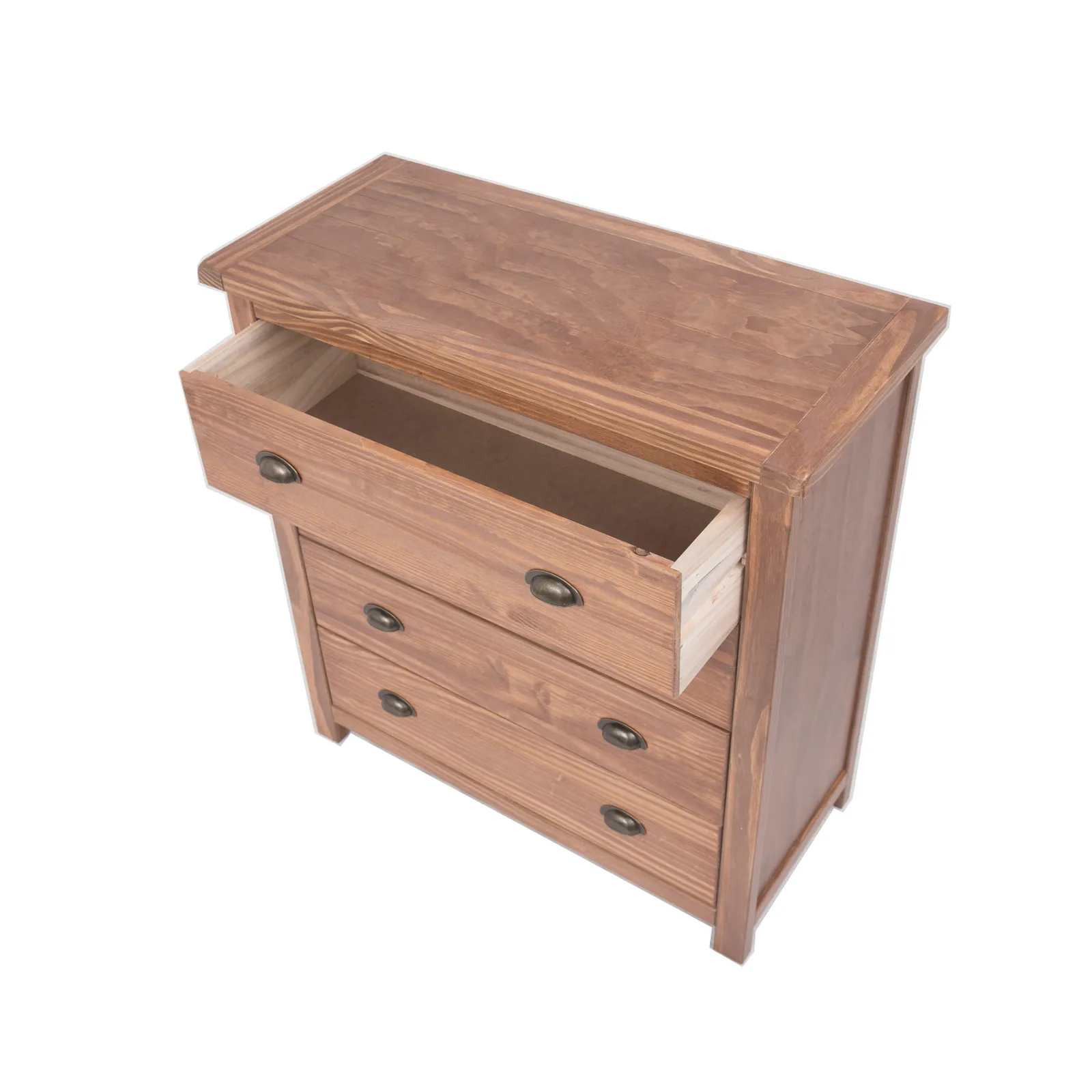 Cabinet Bits Padua 4 Drawer Chest of Drawers Brass Cup Handle in Brown 4