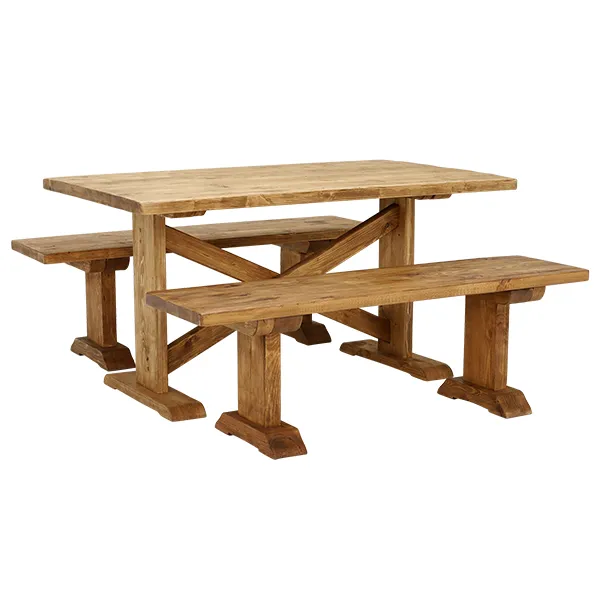 Newsham Dining Table and 2 Benches
