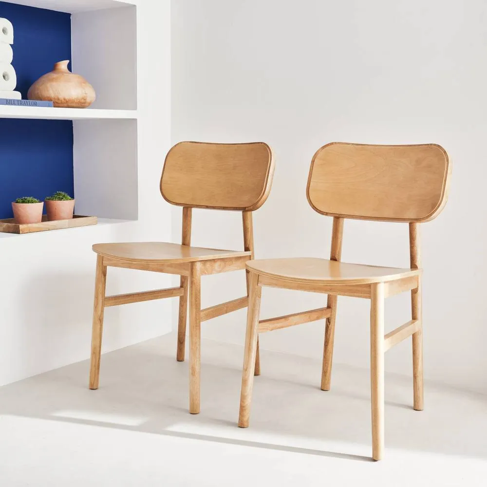 sweeek Pair of hevea wood chairs in Brown 3